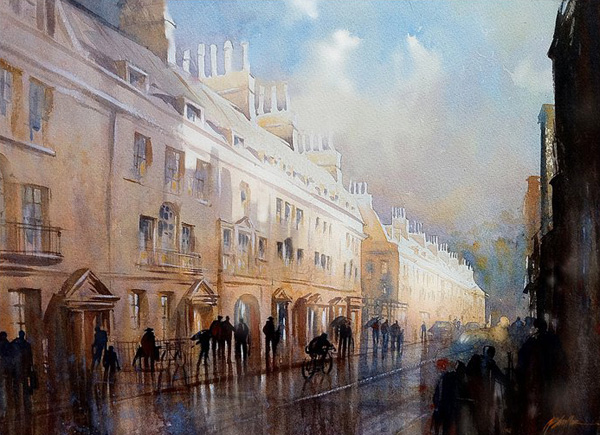 In a drizzly street. By Thomas Schaller