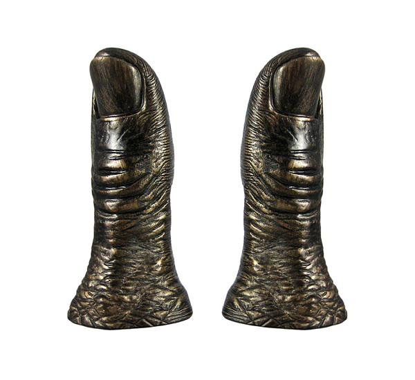 Thumbs Up Bronzed Bookends