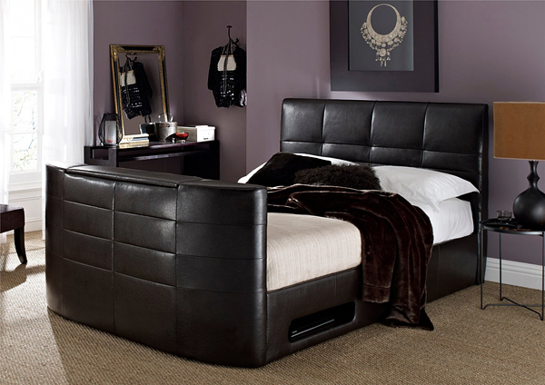 York Leather Brown Bed