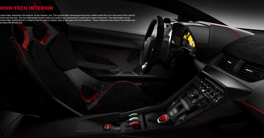 Carbon fiber interior - Lamborghini Veneno