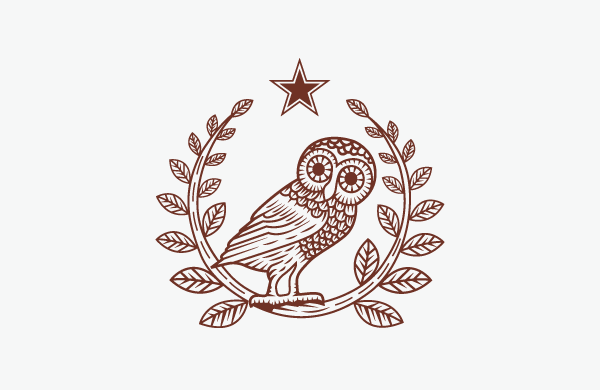 Athenian owl and olive branches.