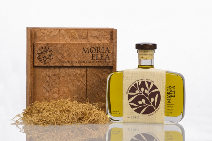 Packaging of Moria Elea Olive Oil