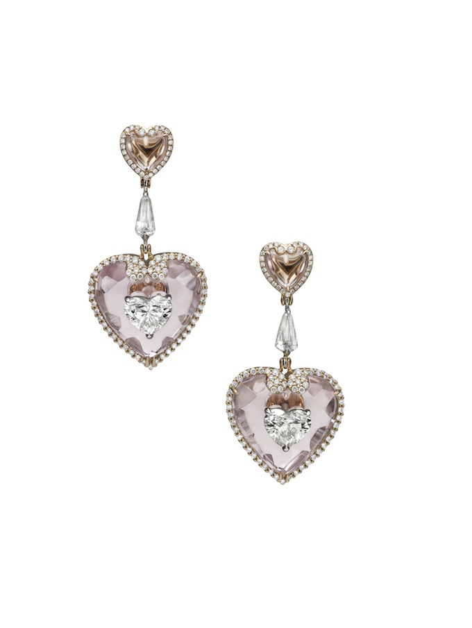 Heart-shaped drop earrings