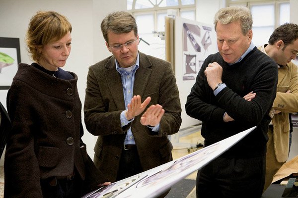 Design Studio of Mercedes-Benz in Como, Italy - Dr. Herbert Kohler (right) and Peter Pfeiffer