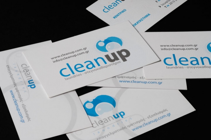 Clean Up Laundries - Business cards